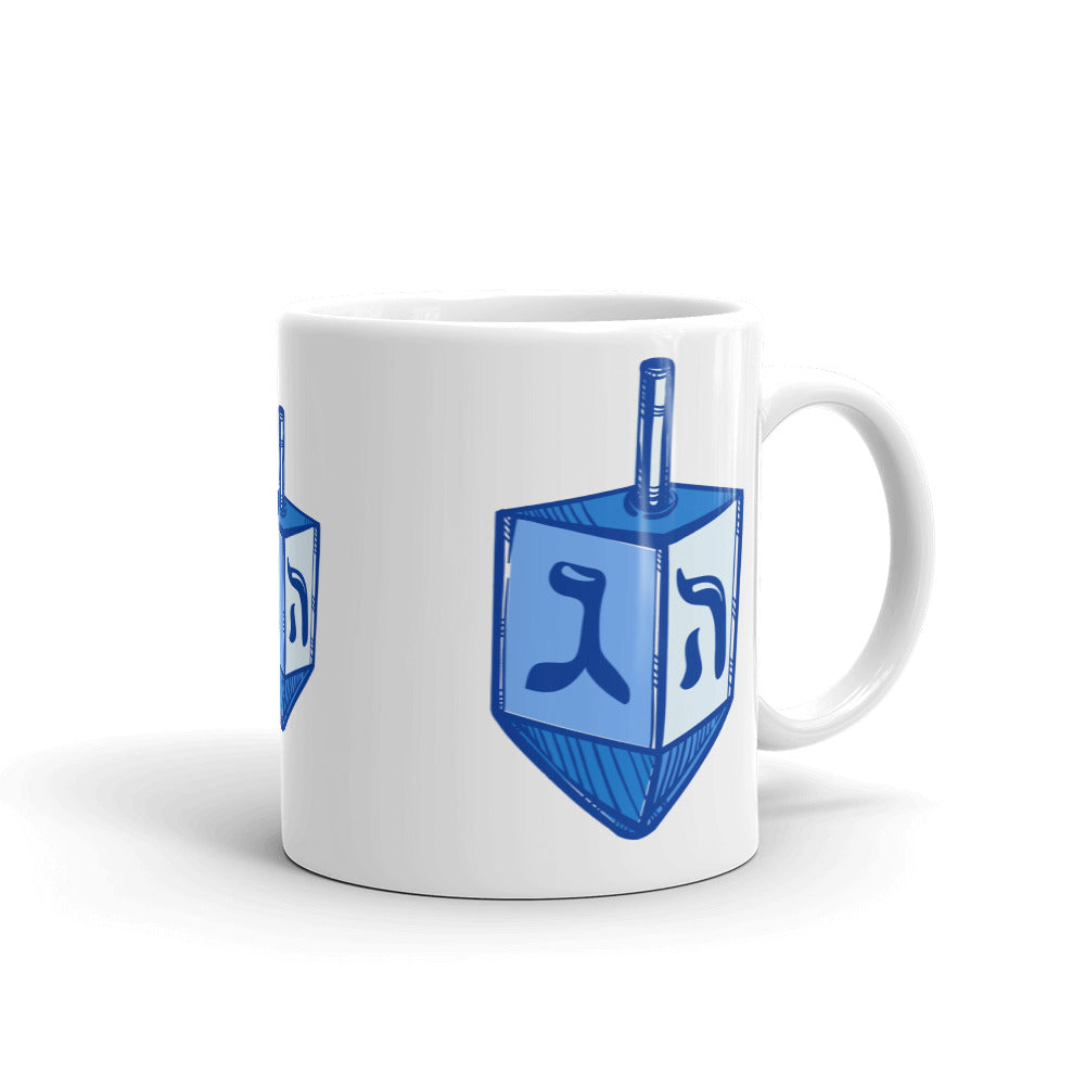 Blue Dreidel Chanukah Mug, Mug, HEED THE HUM