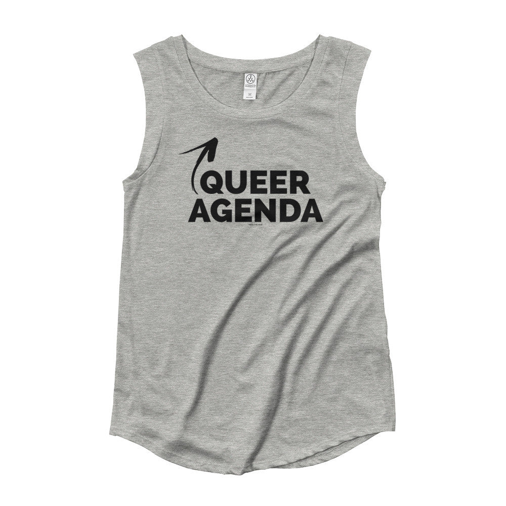 Queer Agenda Woman's Cut Cap Sleeve T-Shirt, Shirts, HEED THE HUM