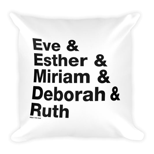 Women of the Bible Square Throw Pillow, Pillow, HEED THE HUM