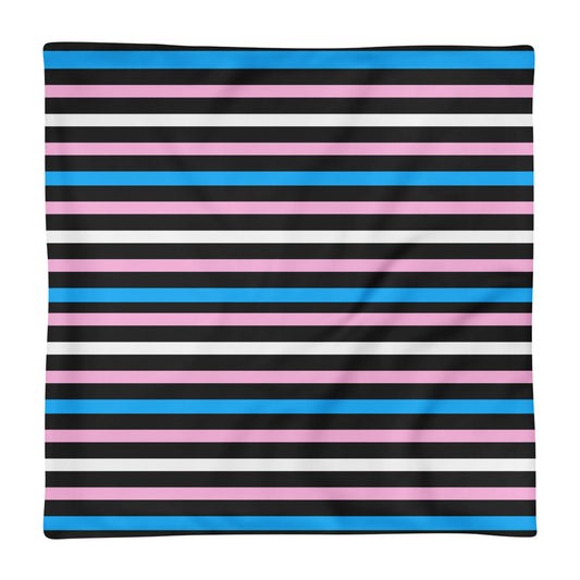 Trans Pride Flag Striped Square Pillow Case only, , HEED THE HUM