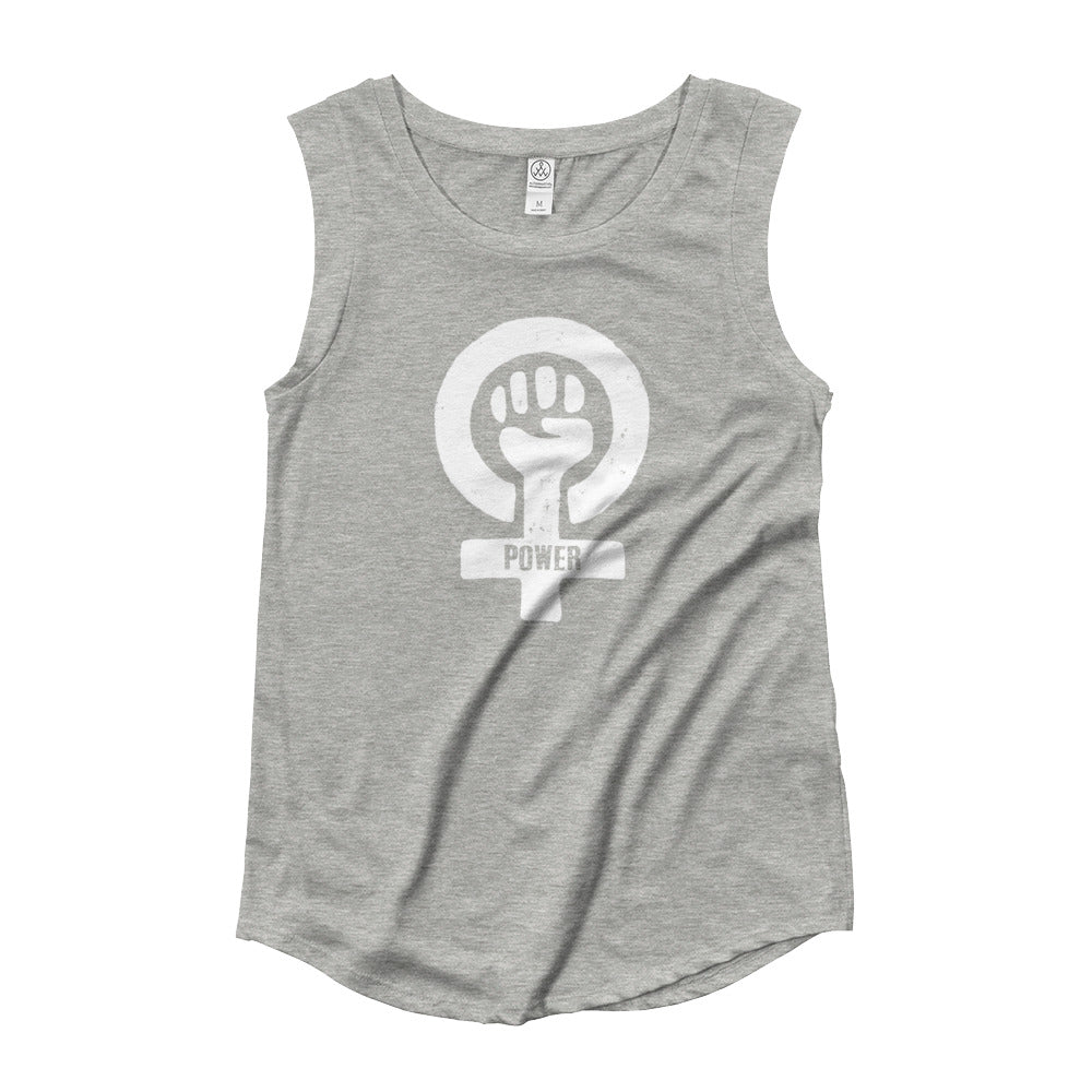 Feminist Power Women's Cut Cap Sleeve T-Shirt Tank Top, , HEED THE HUM