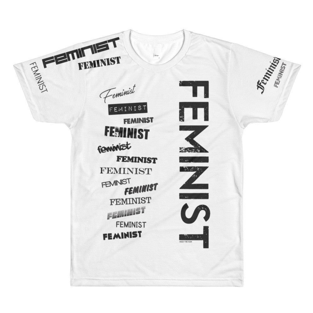 White Feminist Unisex T-shirt, Shirts, HEED THE HUM