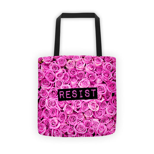 Roses Resist Pink Tote bag, Tote Bag, HEED THE HUM