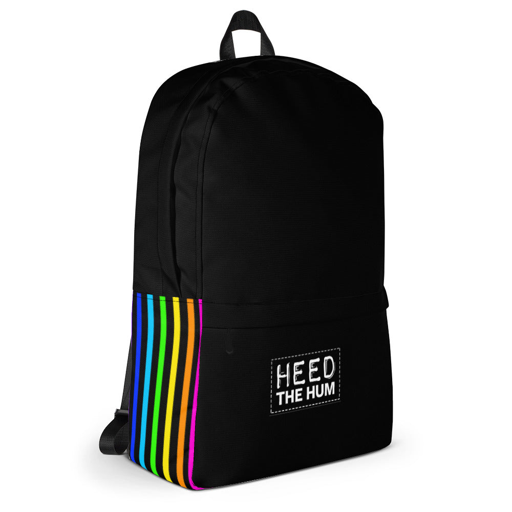 LGBTQIA+ Rainbow Pride Striped Backpack, backpack, HEED THE HUM