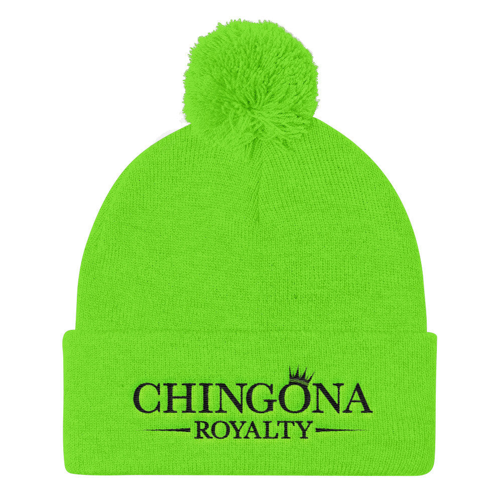 Chingona Royalty Pom Pom Knit Cap Hat, Hats, HEED THE HUM