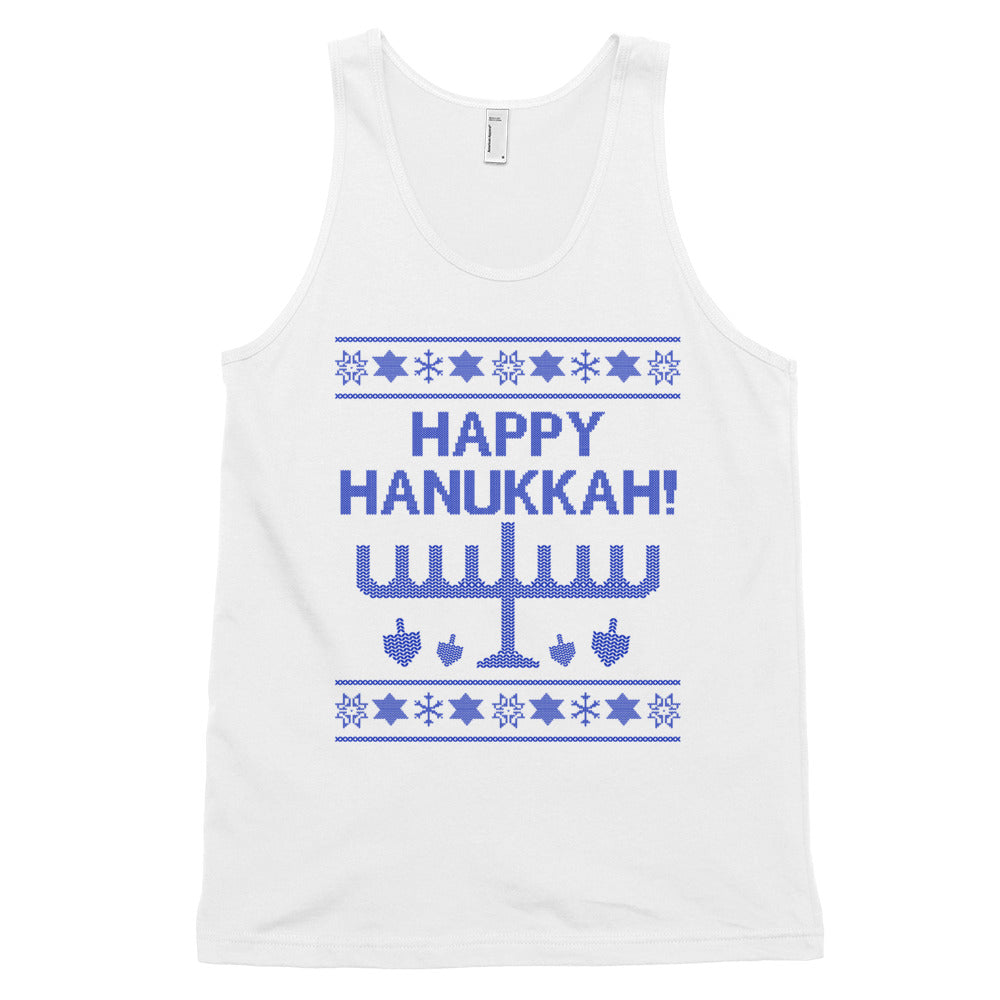 Happy Hanukkah Ugly Christmas Sweater Unisex Tank Top, Shirts, HEED THE HUM