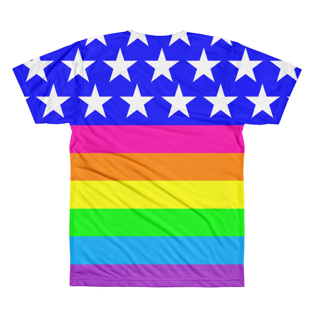 Queer LGBTQ Pride Flag Unisex T-shirt (double sided), Shirts, HEED THE HUM