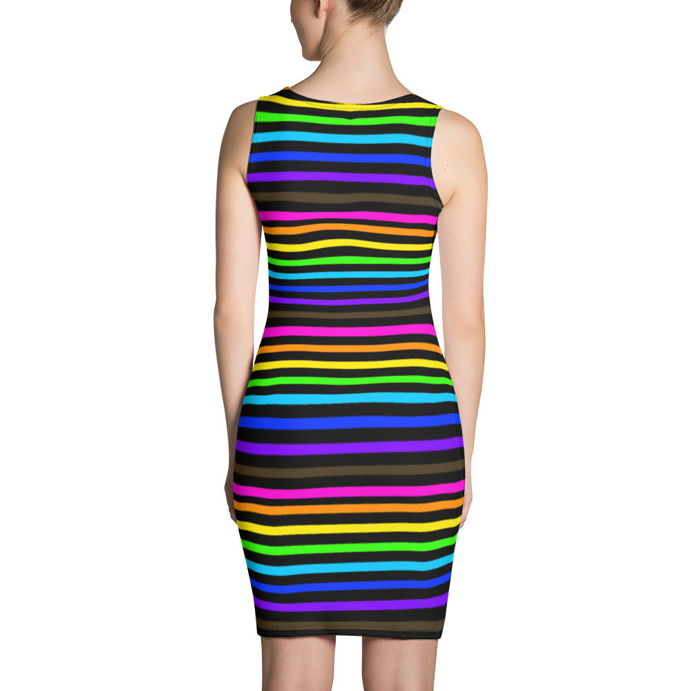Rainbow Pride Striped Sublimation Cut & Sew Dress - LGBTQ, Dress, HEED THE HUM
