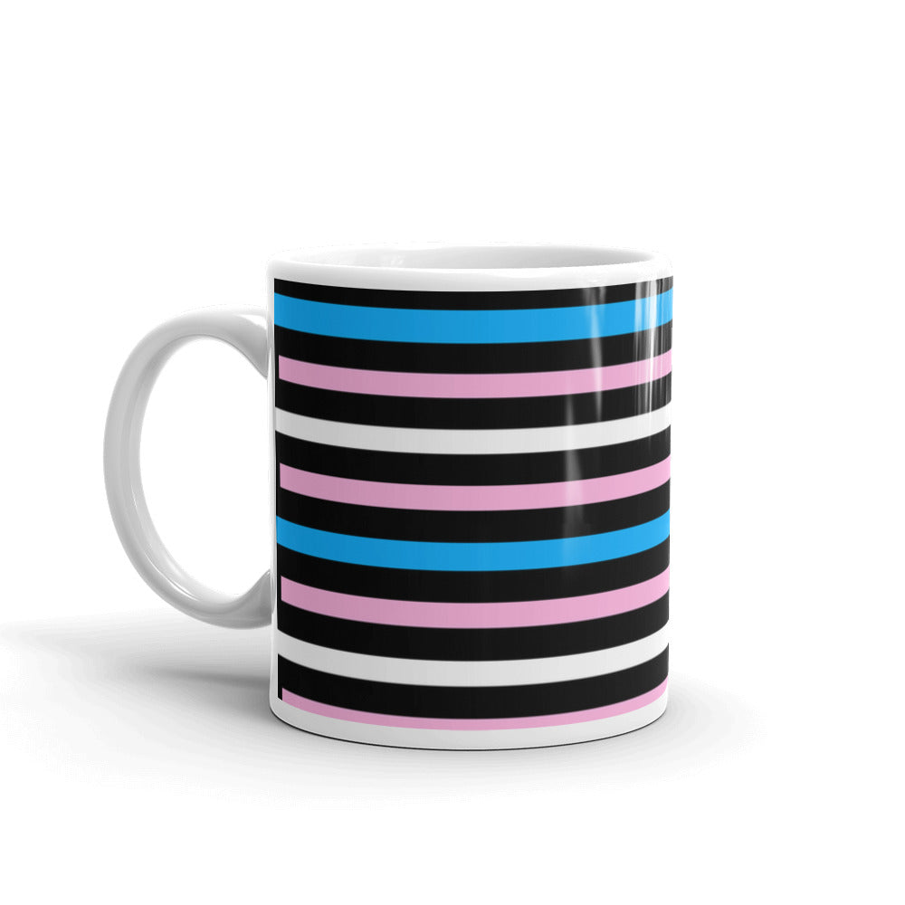 Trans Pride Flag Striped Mug -LGBTQ, Mugs, HEED THE HUM