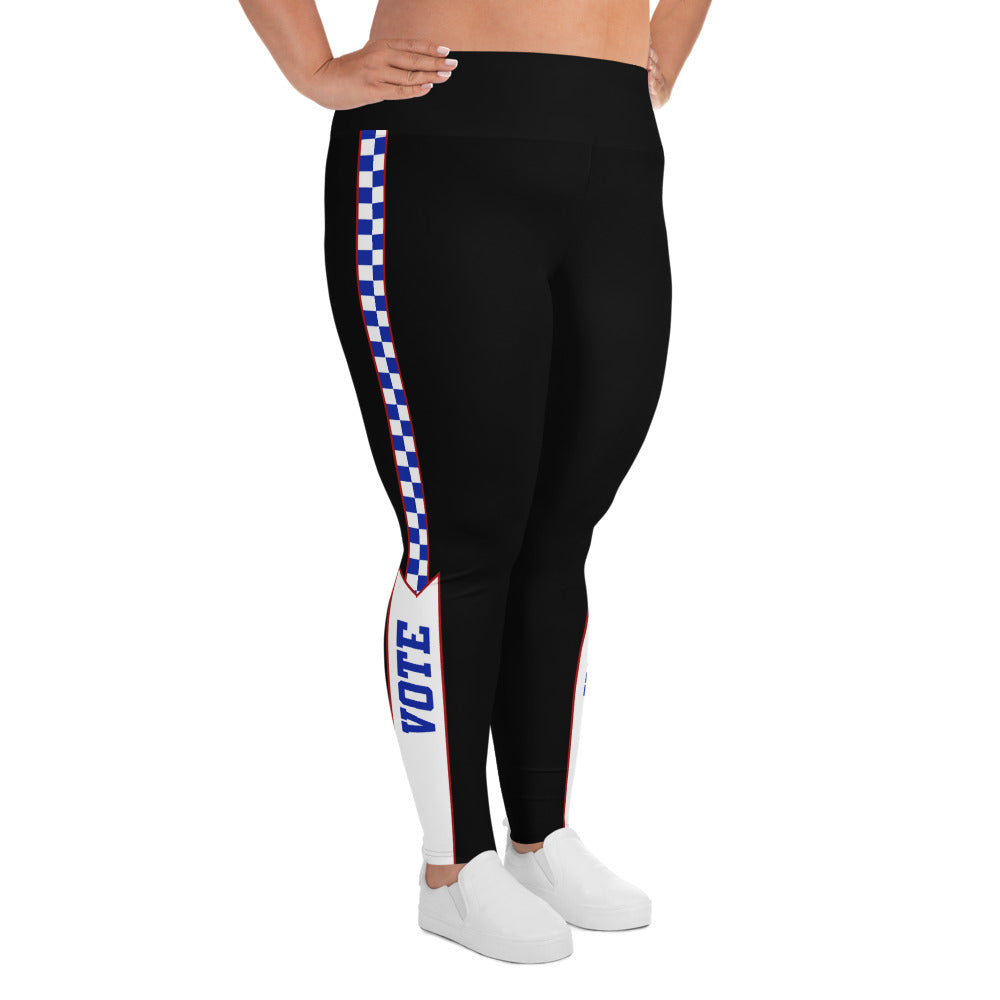 Race to the Vote  High Waisted All-Over Print Plus Size Leggings, Leggings, HEED THE HUM