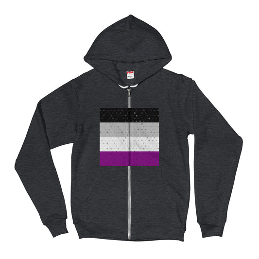 Asexual Flag Hoodie Sweater Zip Up, Sweatshirt, HEED THE HUM