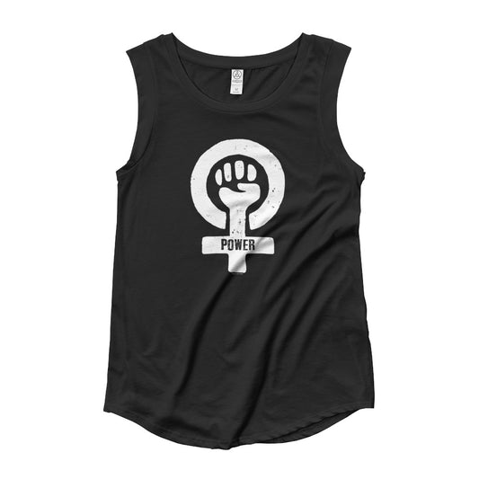 Feminist Power Women's Cut Cap Sleeve T-Shirt Tank Top, , HEED THE HUM