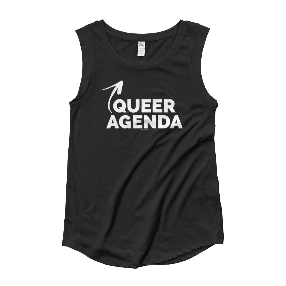 Queer Agenda Woman's Cut Cap Sleeve T-Shirt, Shirts, HEED THE HUM