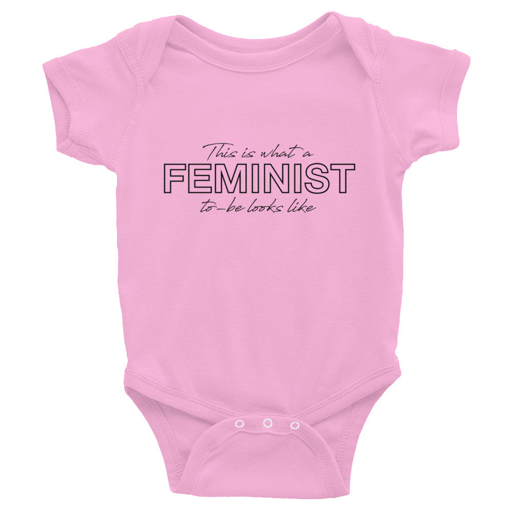 This Is What A Feminist To-Be Looks Like Infant Bodysuit Short-sleeve Onesie, Baby, HEED THE HUM