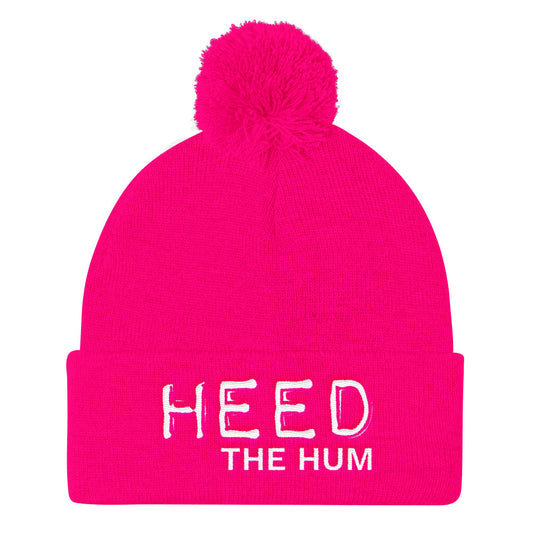 Heed The Hum Pom Pom Knit Cap Hat, Hats, HEED THE HUM