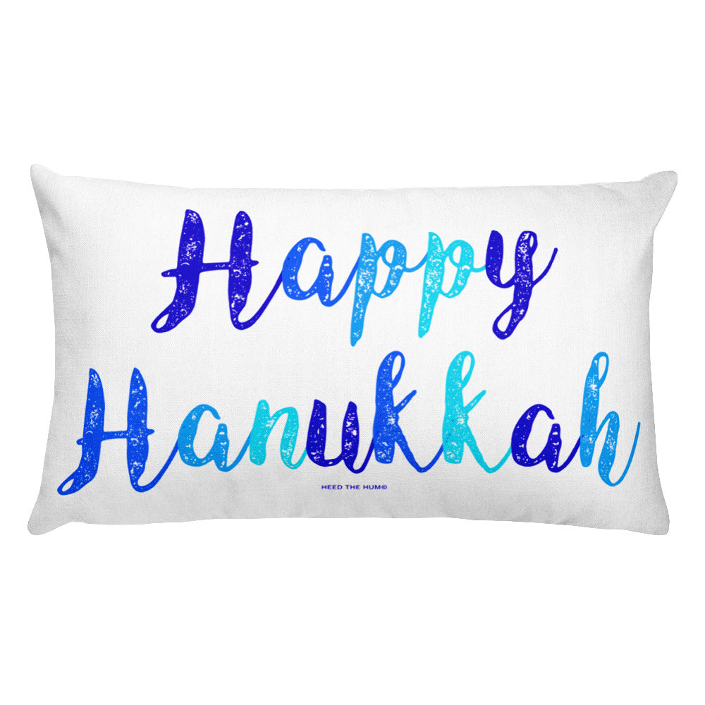 Happy Hanukkah Rectangular Pillow, Pillow, HEED THE HUM