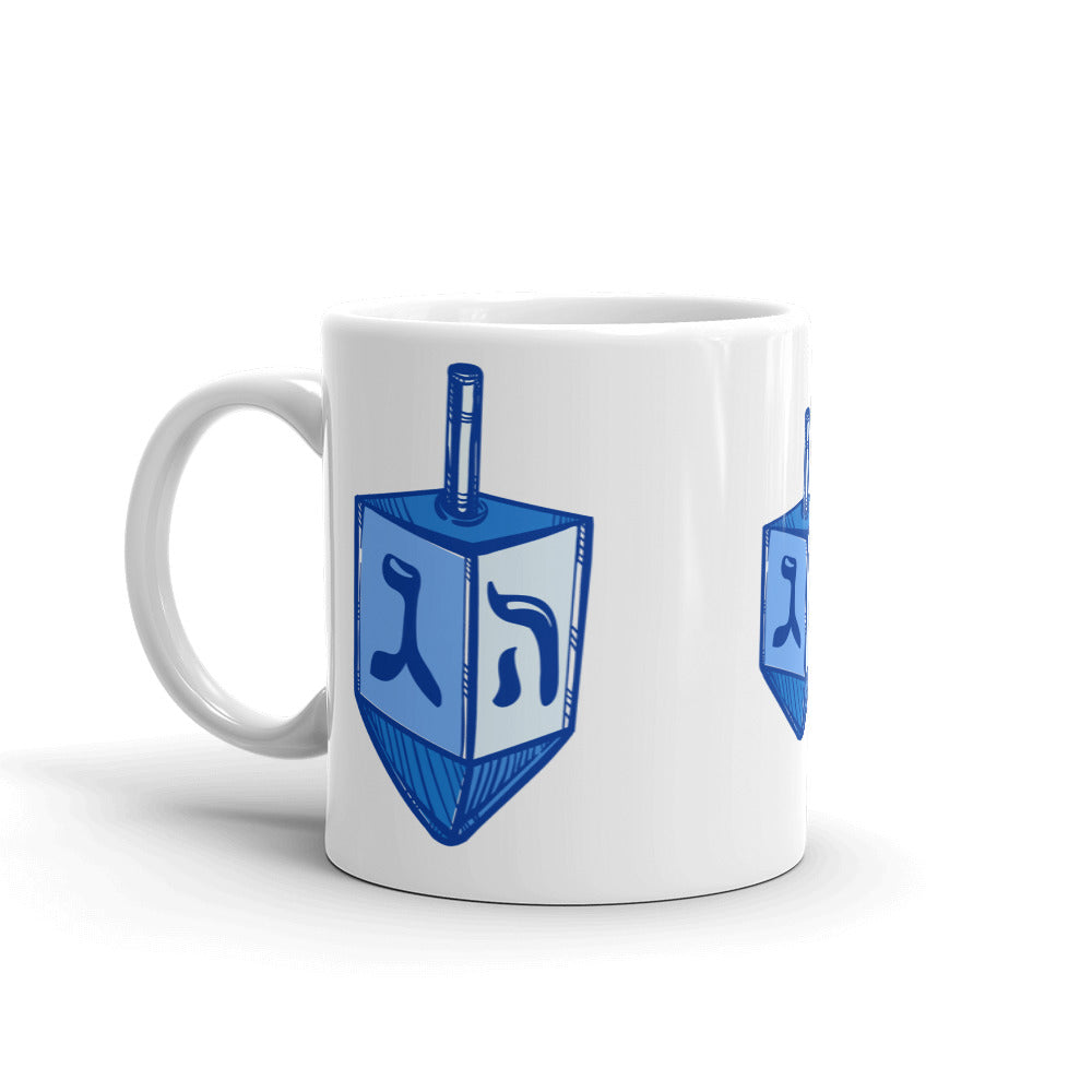 Blue Dreidel Chanukah Mug, Mug, HEED THE HUM