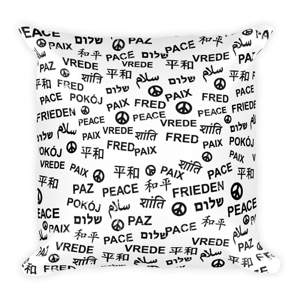 Peace Square Throw Pillow, Pillow, HEED THE HUM