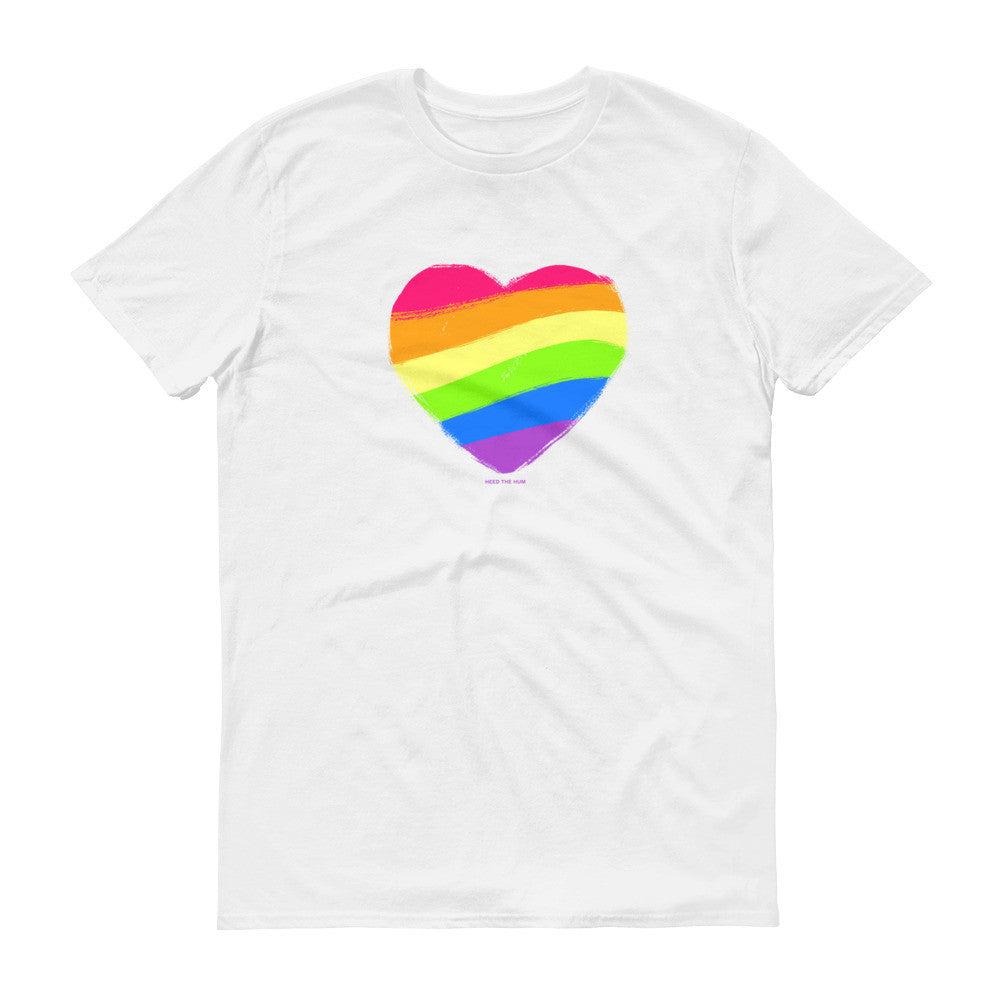 Rainbow Heart Unisex T-shirt, Shirts, HEED THE HUM