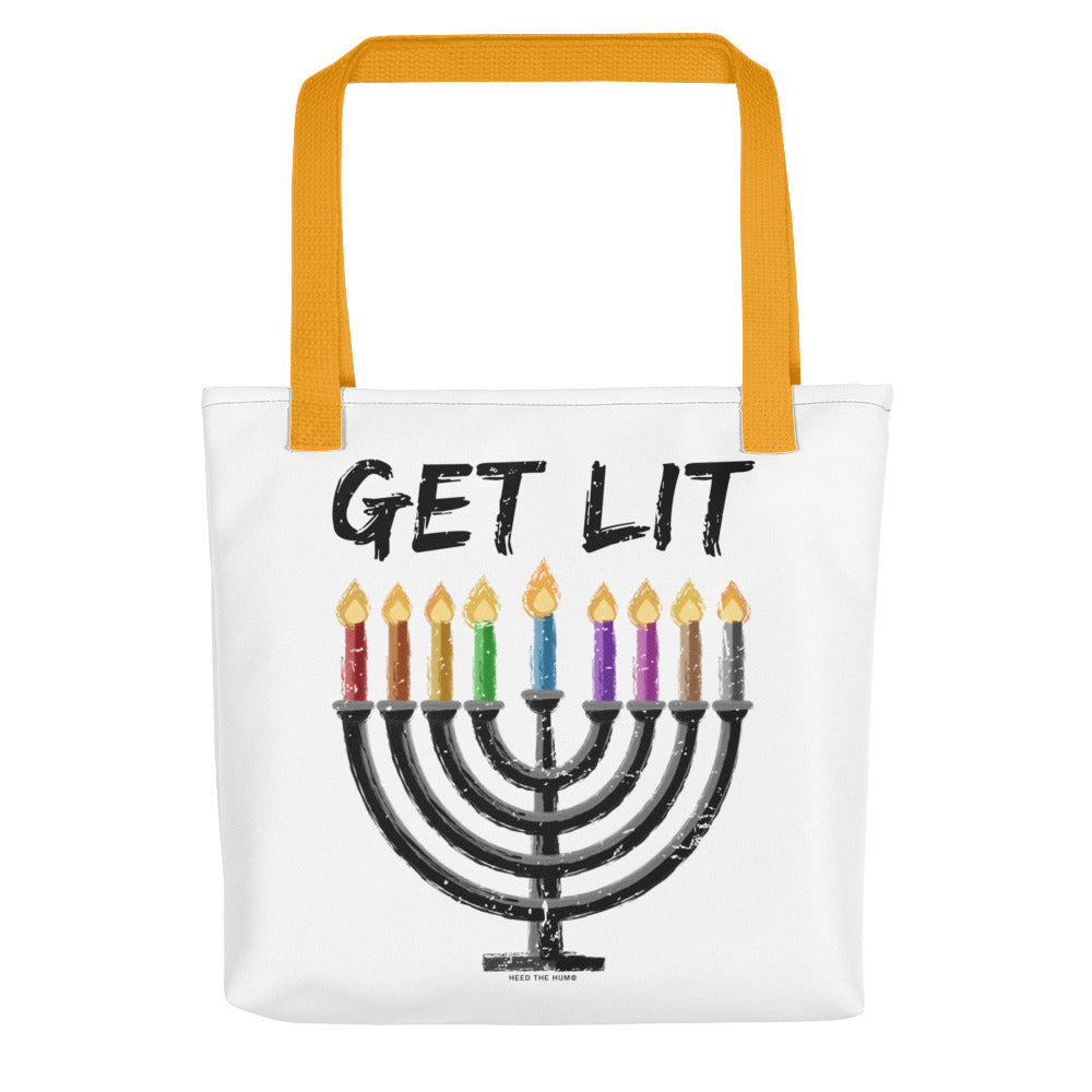 Chanukah - GET LIT Tote bag, Tote Bag, HEED THE HUM