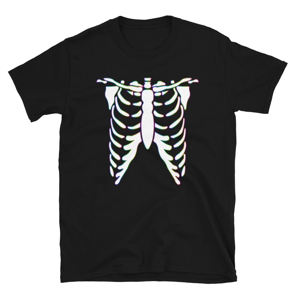 Rainbow Skeleton Halloween Short-Sleeve Unisex T-Shirt, , HEED THE HUM
