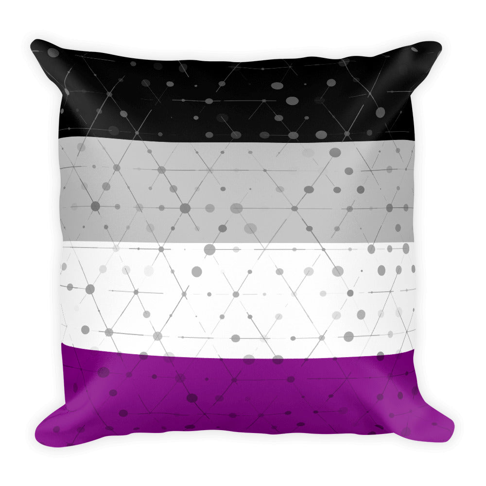 Asexual Flag Square Throw Pillow, Pillow, HEED THE HUM