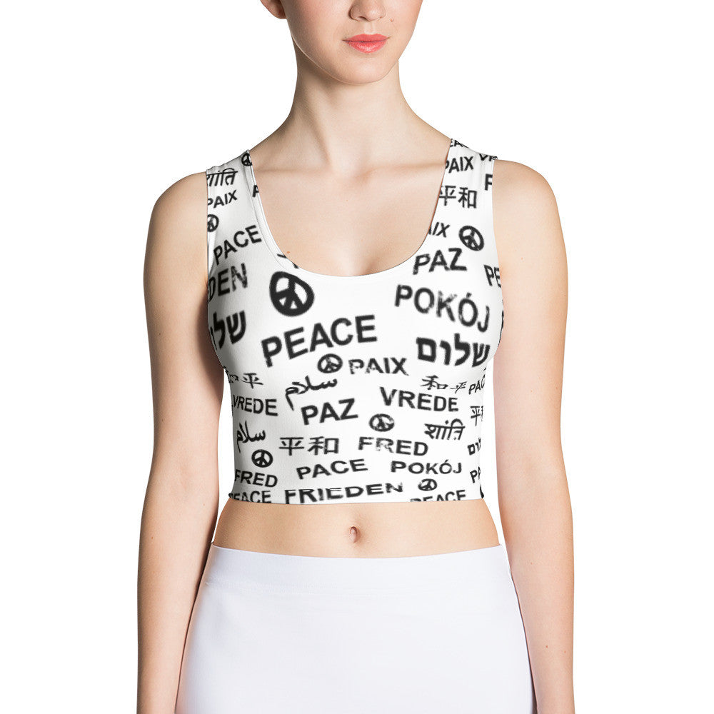 Peace All-over Print Cut & Sew Crop Top, Shirts, HEED THE HUM