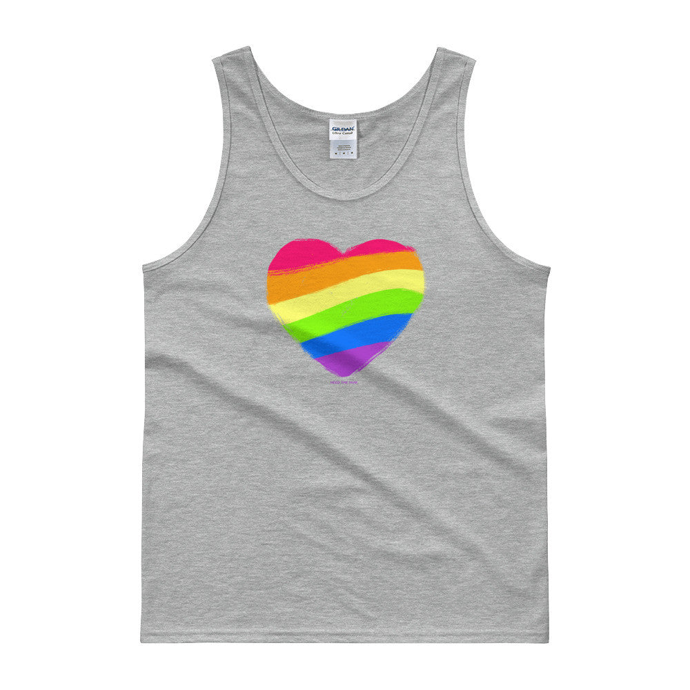 Rainbow Heart Unisex Tank top, Shirt, HEED THE HUM