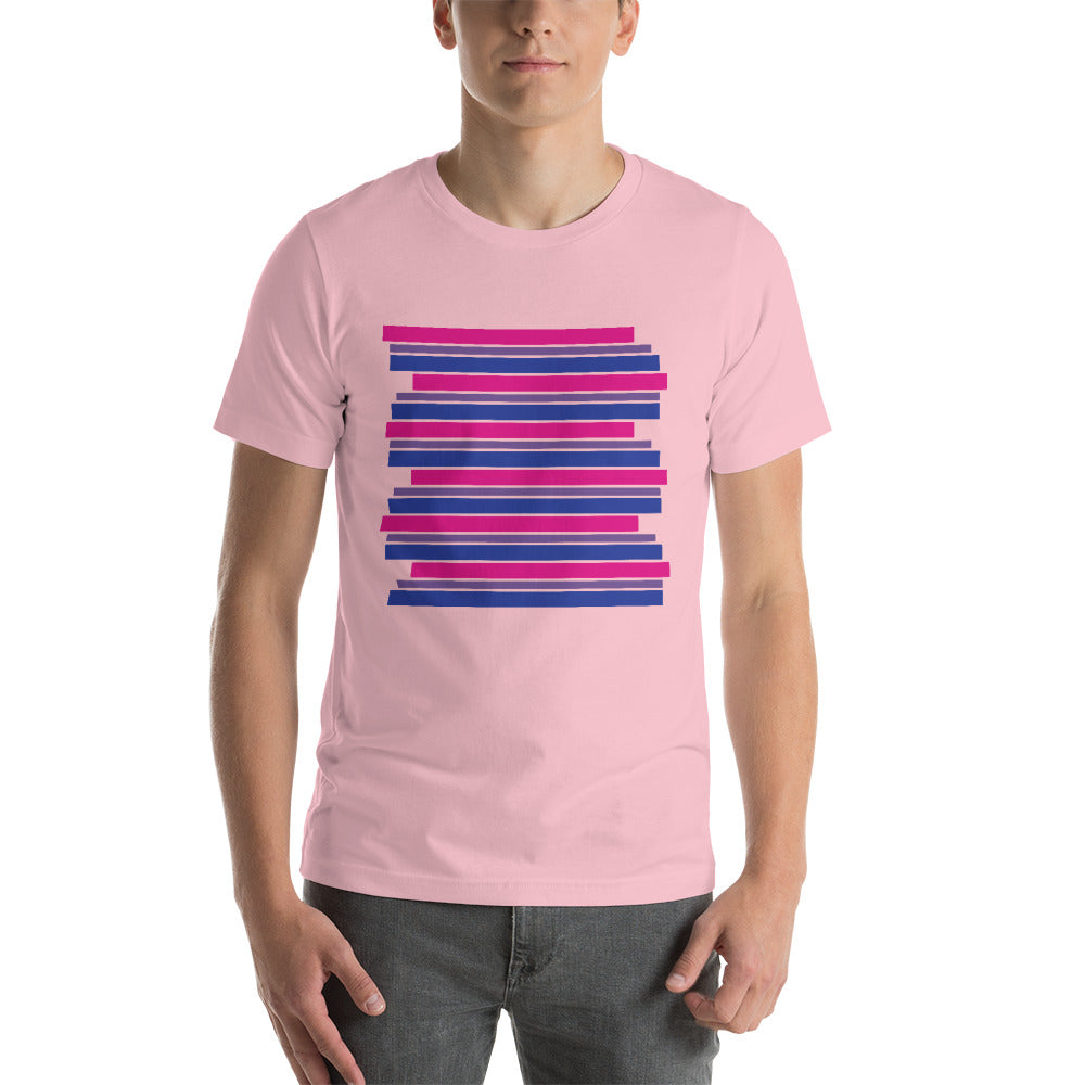 Bisexual Staggered Stripes Short-Sleeve Unisex T-Shirt - LGBTQ PRIDE, Shirts, HEED THE HUM