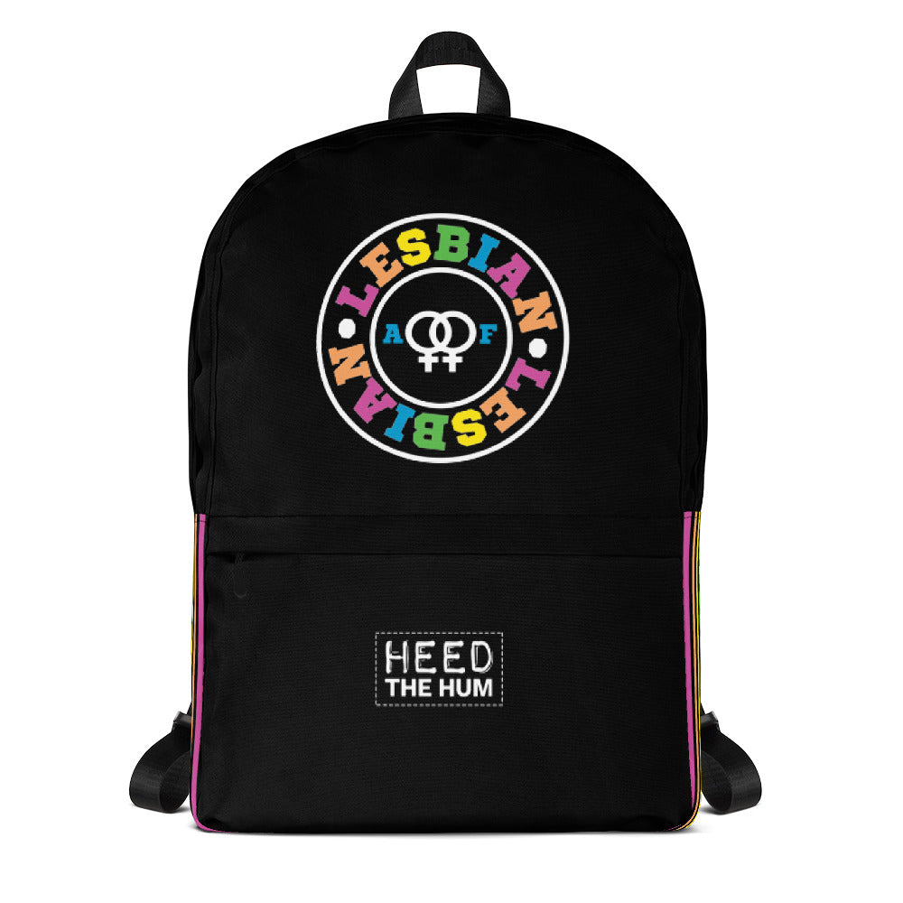 Lesbian AF Pride Backpack - LGBTQ, backpack, HEED THE HUM