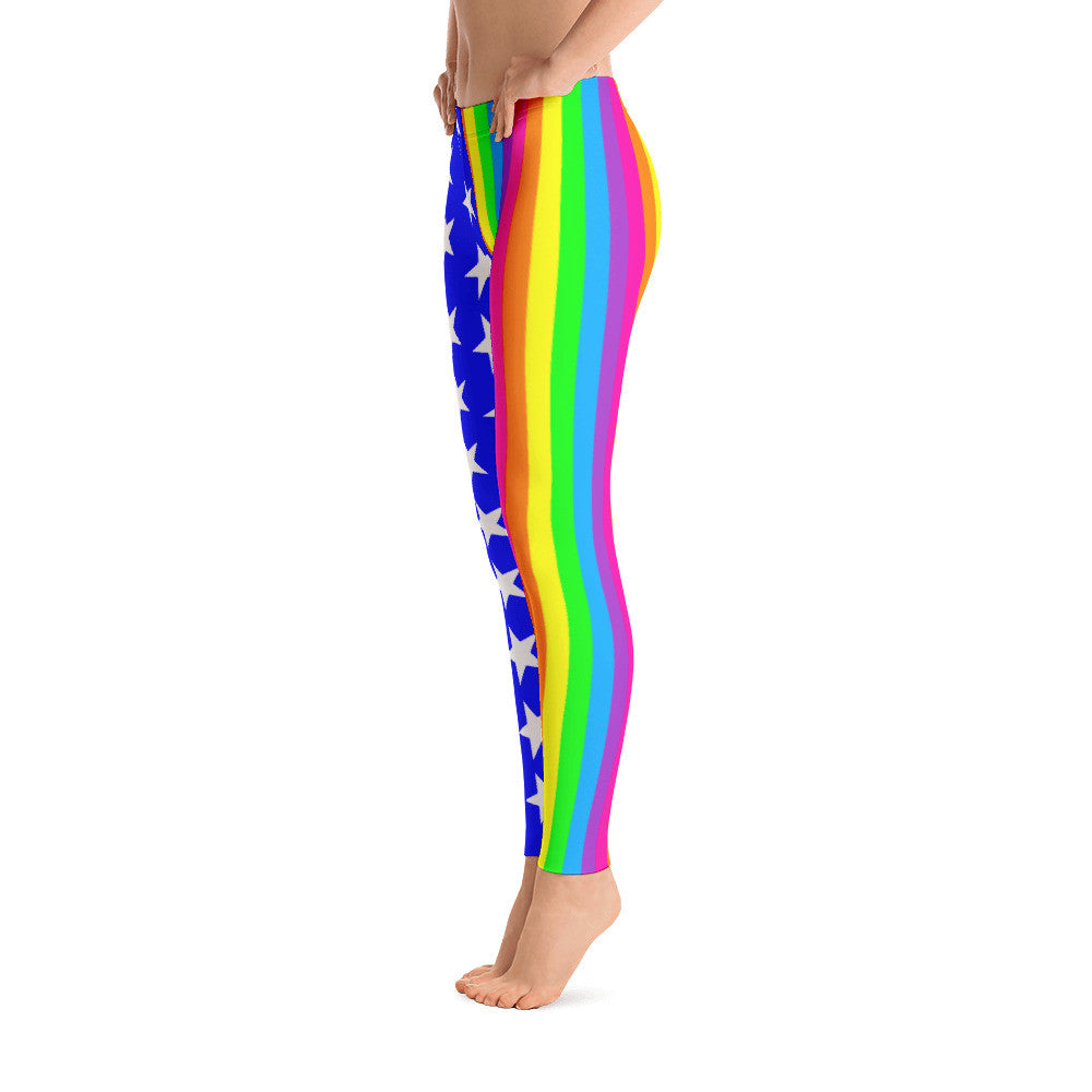 Queer LGBTQ Pride Flag Leggings, leggings, HEED THE HUM