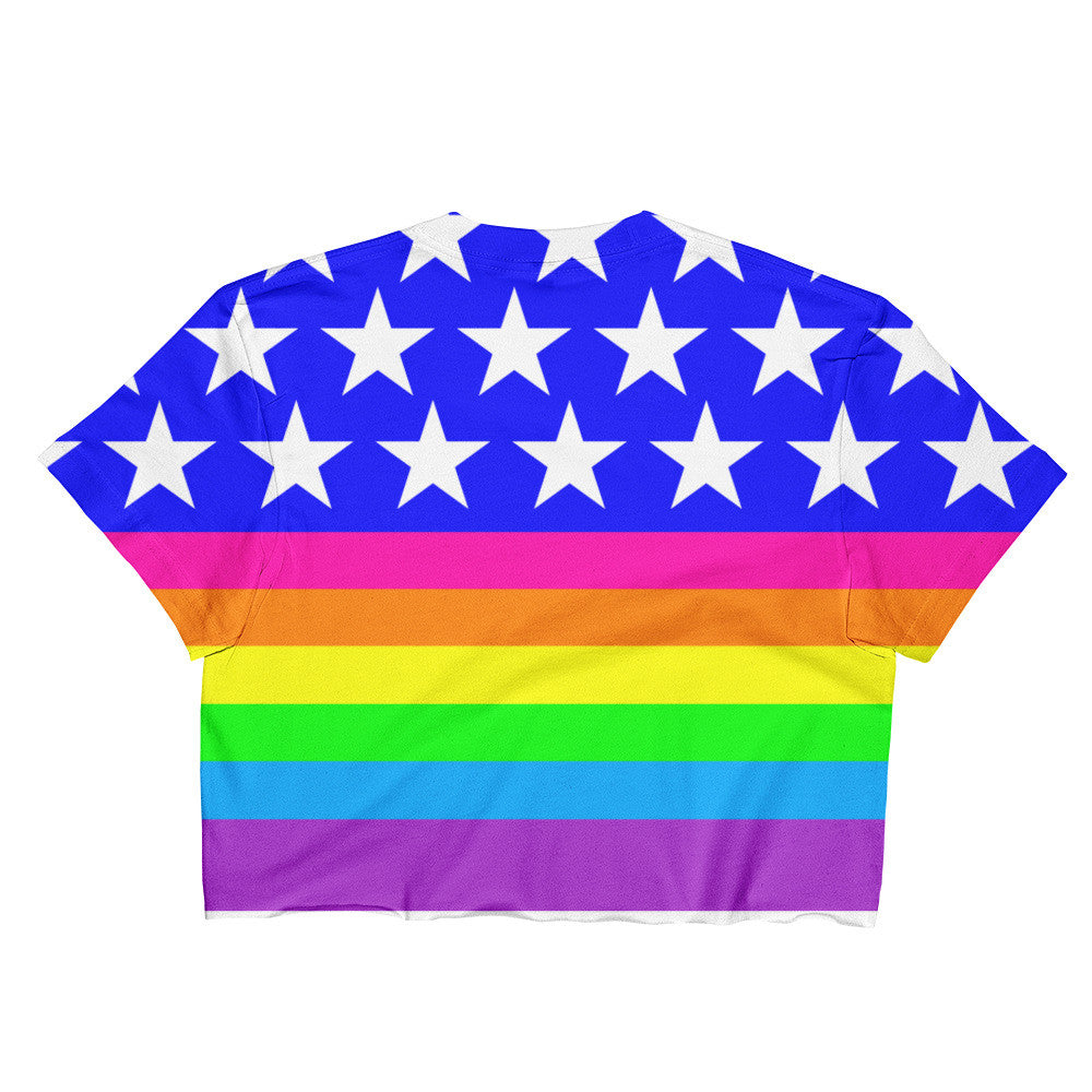 LGBTQ Queer Pride Rainbow Flag (double sided) Crop Top, Shirts, HEED THE HUM