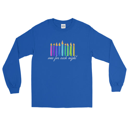 One For Each Night Chanukah Long Sleeve T-Shirt, Shirt, HEED THE HUM