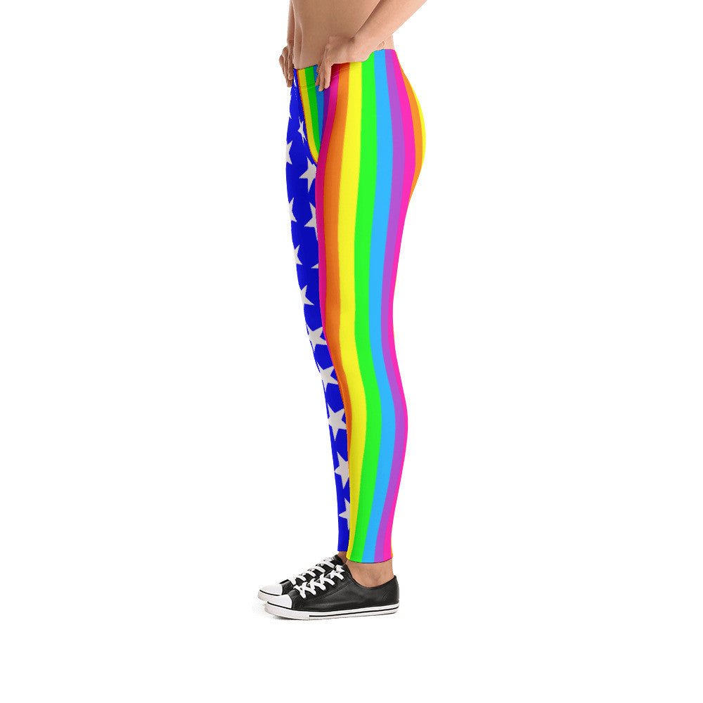 Queer LGBTQ Pride Flag Leggings, leggings, HEED THE HUM