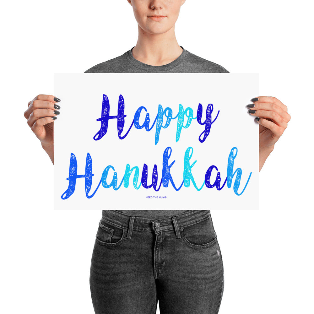 Happy Hanukkah Poster Decoration, Poster, HEED THE HUM