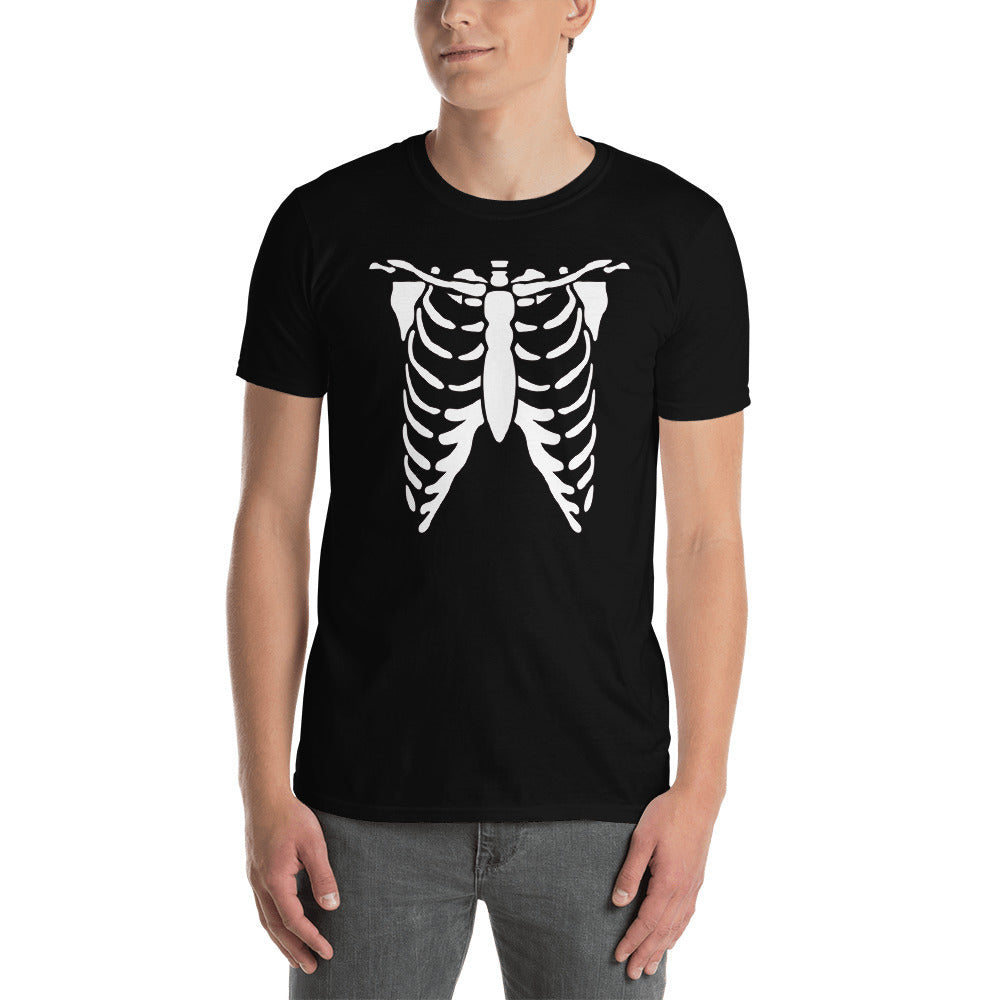 Black and White Skeleton Short-Sleeve Unisex T-Shirt, , HEED THE HUM