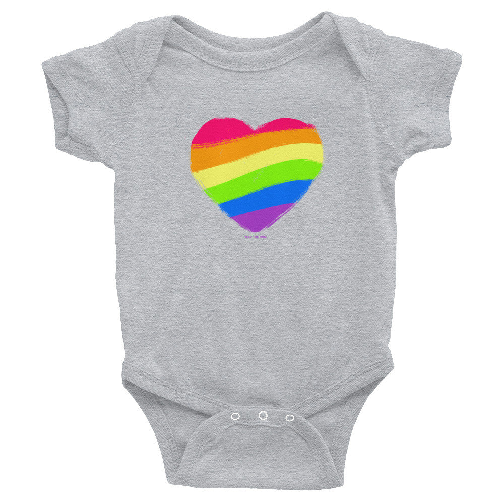 Rainbow Heart Infant Bodysuit Onesie, Infant, HEED THE HUM