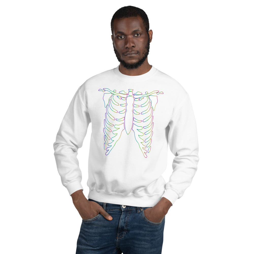 Rainbow Skeleton Unisex Sweatshirt, , HEED THE HUM
