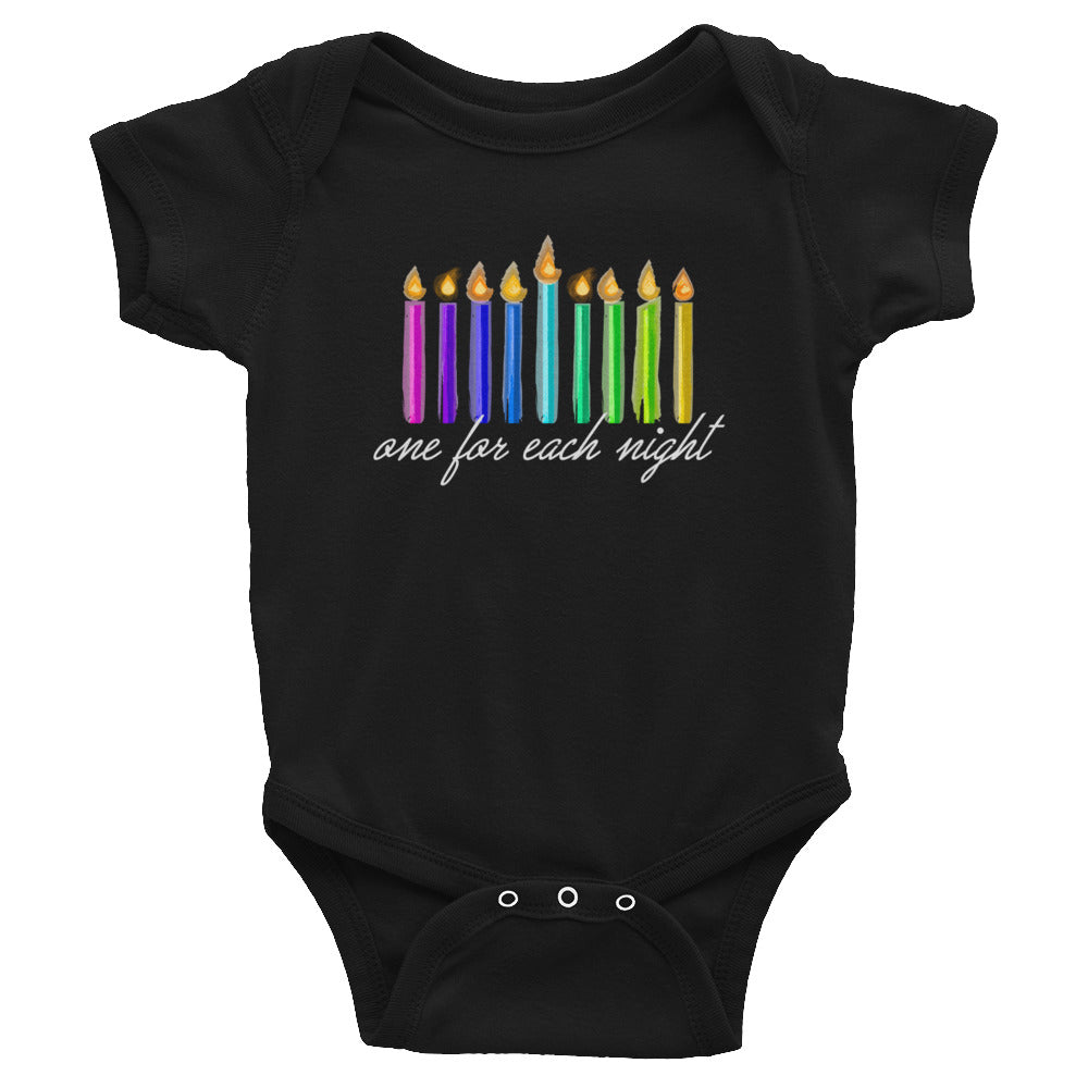 One For Each Night Chanukah Infant Bodysuit Onesie, baby, HEED THE HUM