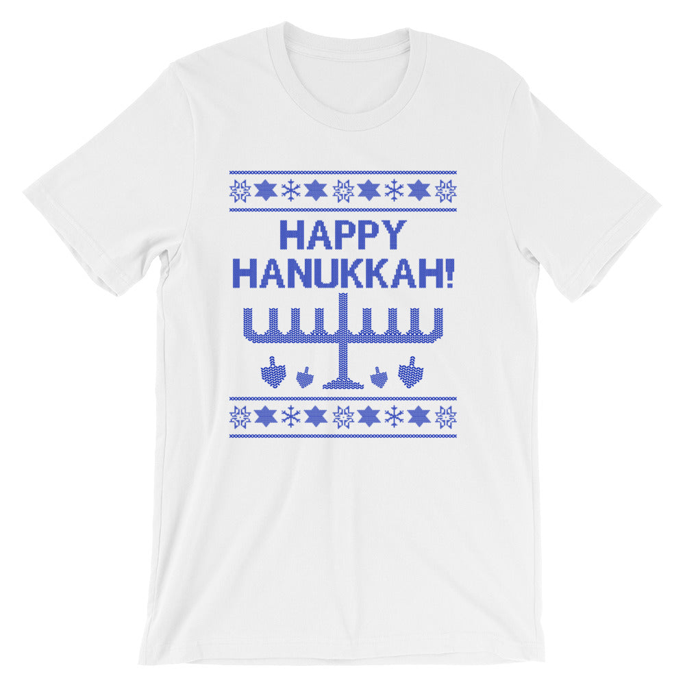 Happy Hanukkah Ugly Christmas Sweater Unisex T-Shirt, Shirts, HEED THE HUM