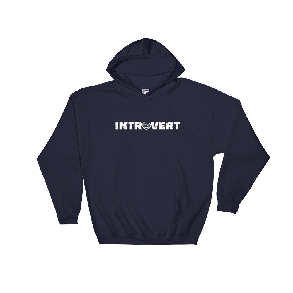 Introvert Smiley Hooded Sweatshirt, Sweatshirt, HEED THE HUM