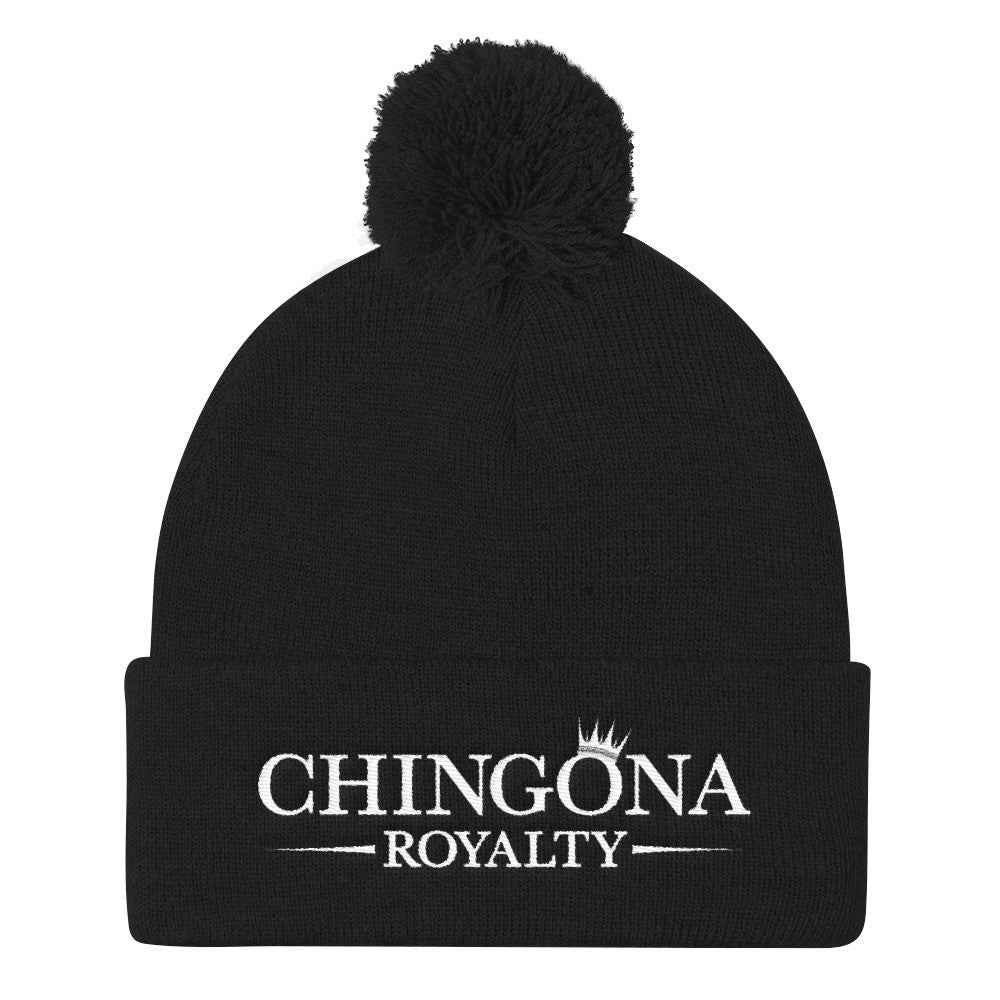 Chingona Royalty Pom Pom Knit Cap Hat, Hats, HEED THE HUM