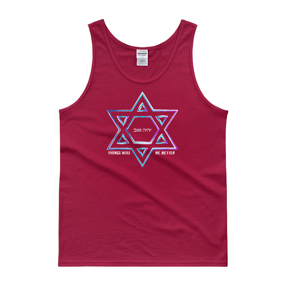 Things Will Be Better - YIHYEH TOV Blues Magen David Unisex Tank Top, Shirts, HEED THE HUM