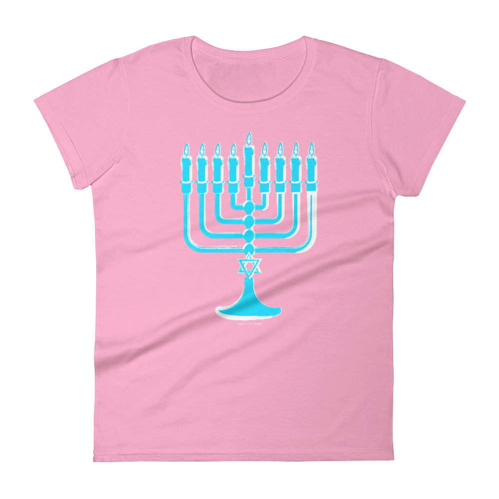 Menorah Chanukah Graphic Women's Cut T-shirt, , HEED THE HUM