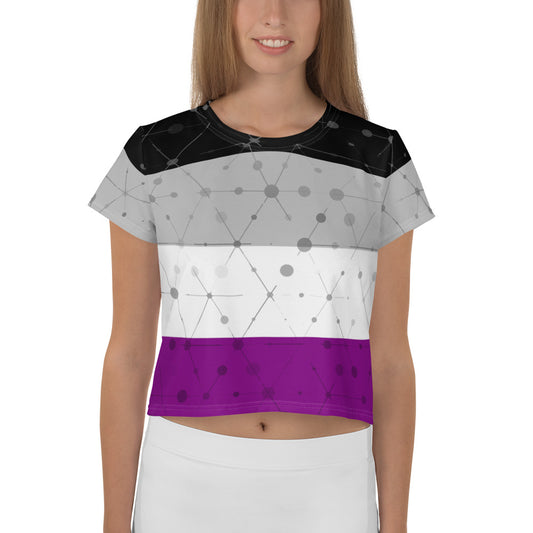 Asexual Flag All-Over Print Crop Top Tee, crop top, HEED THE HUM