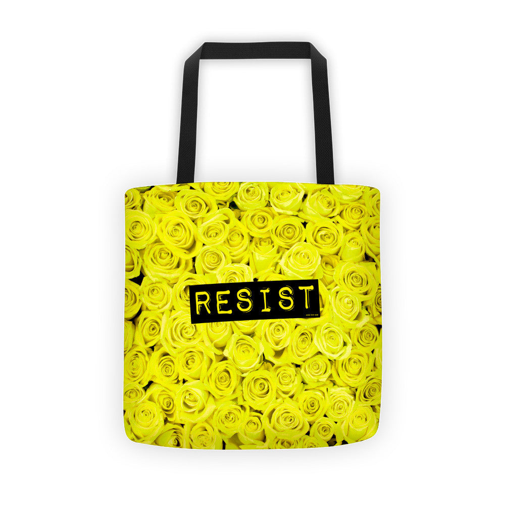 Roses Resist Yellow Tote bag, Tote Bag, HEED THE HUM