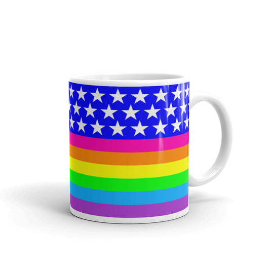 Queer LGBTQIA+ Rainbow Flag Mug, Mugs, HEED THE HUM