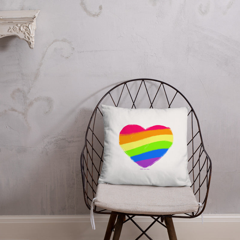 Rainbow Pride Flag Square Throw Pillow, Pillow, HEED THE HUM