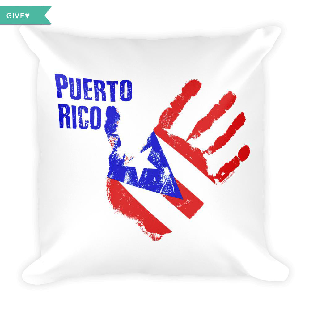 Puerto Rico Relief Square Throw Pillow, Throw Pillow, HEED THE HUM